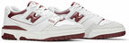 New Balance 550 ‘Burgundy’ Trainers – White & Burgundy Leather Retro Sneakers