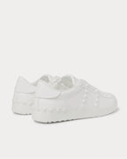 Valentino Open Rockstud Leather White Low-Top Sneakers – Luxury Designer Trainers
