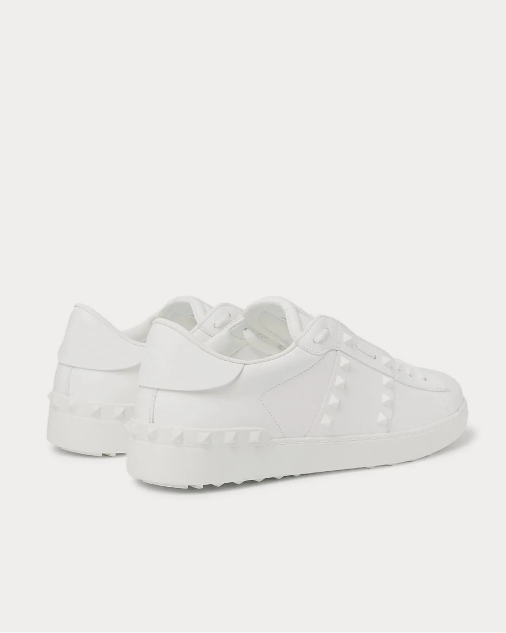 Valentino Open Rockstud Leather White Low-Top Sneakers – Luxury Designer Trainers