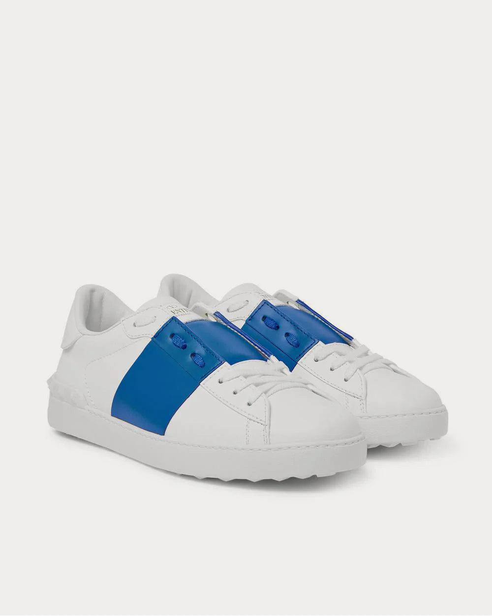 Valentino Open Striped Leather White Low-Top Sneakers – Luxury Designer Trainers