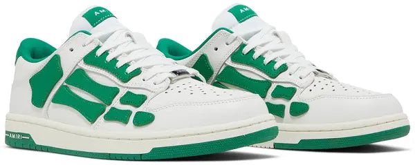 AMIRI Skel Top Low ‘White Green’ Sneakers – Luxury Streetwear Trainers
