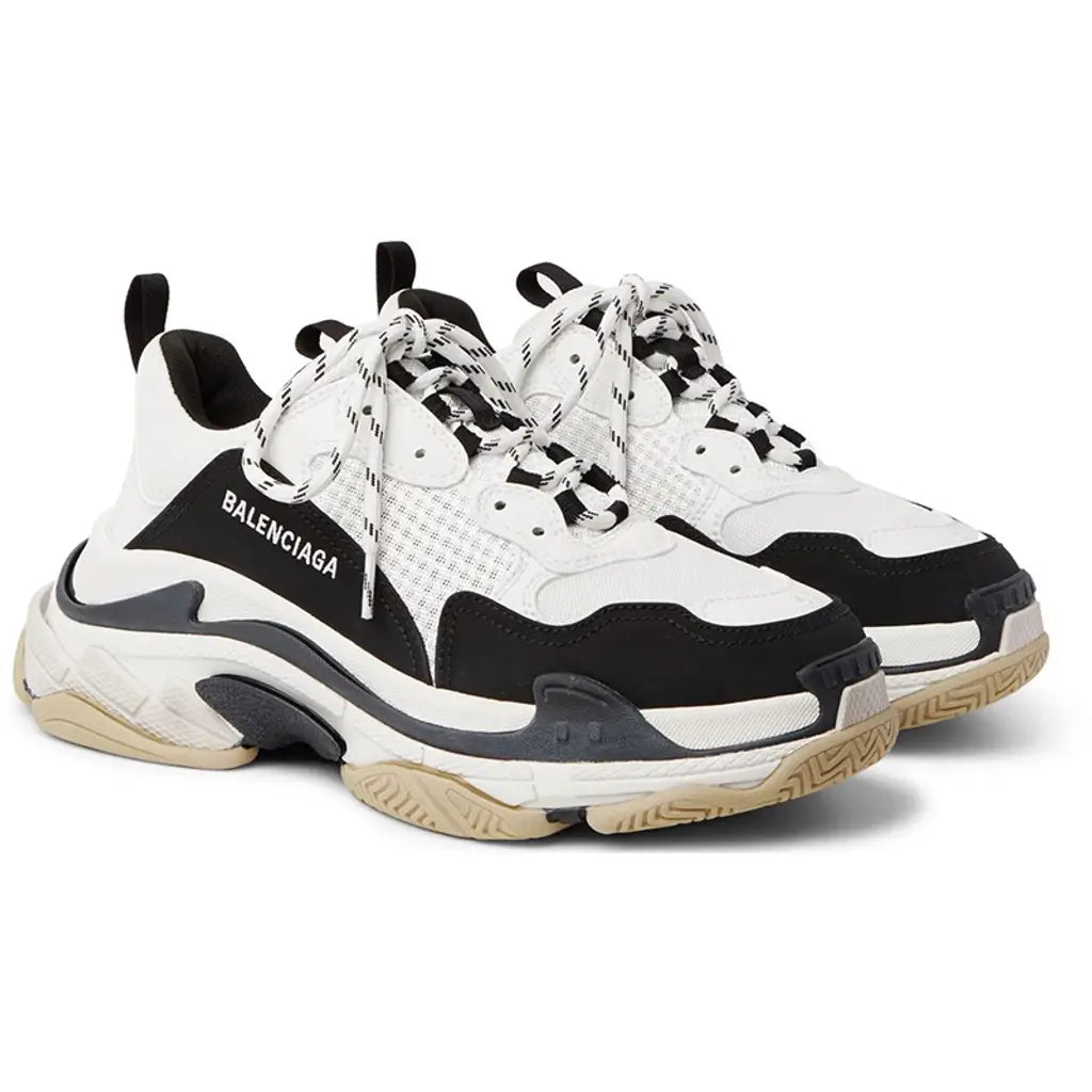 Balenciaga Triple S Mesh ‘White Black’ Sneakers – Luxury Chunky Trainers