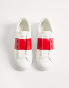 Valentino Calfskin Open Sneakers ‘White Red’ – Luxury Designer Trainers