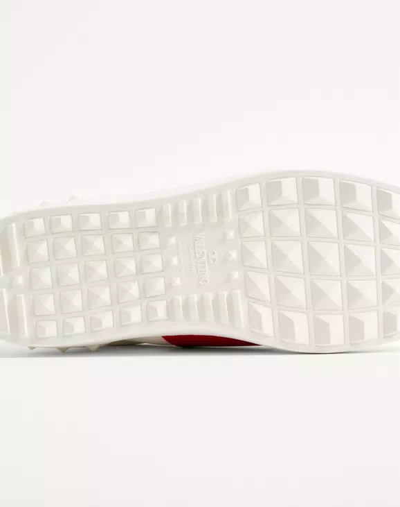 Valentino Calfskin Open Sneakers ‘White Red’ – Luxury Designer Trainers