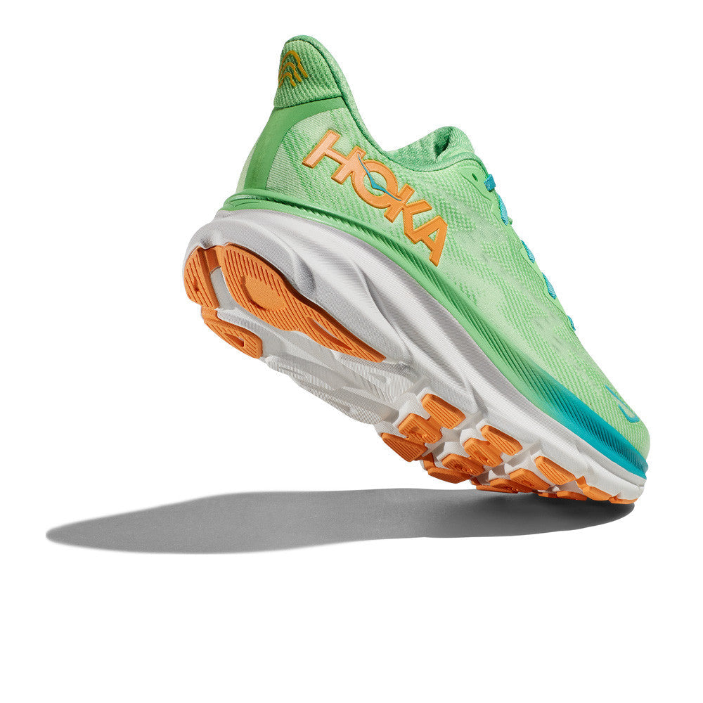 HOKA Clifton 9 Wide Running Shoes – Zest / Lime Glow