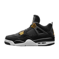 Air Jordan 4 Royalty – Premium Black Leather with Gold Accents