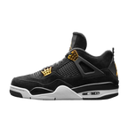 Air Jordan 4 Royalty – Premium Black Leather with Gold Accents