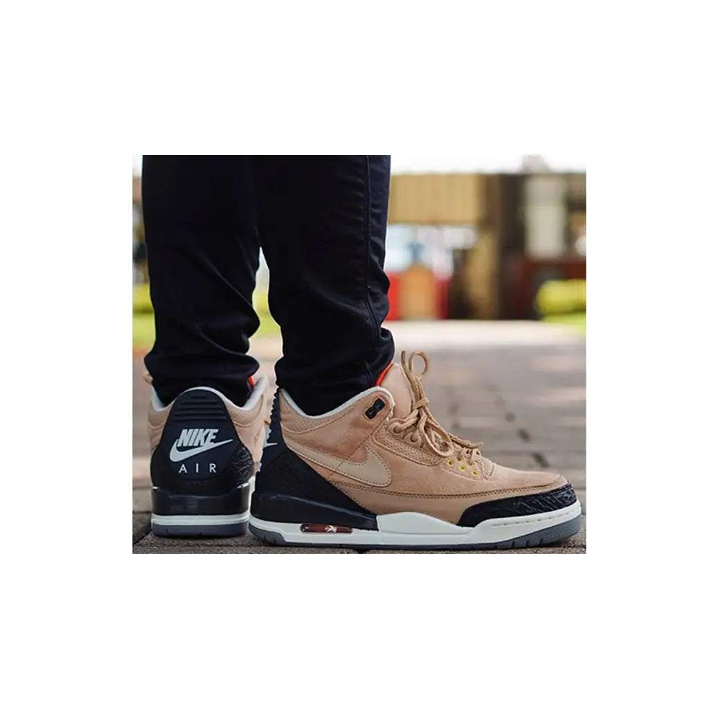 Timberlake x Air Jordan 3 Bio Beige featuring premium suede, earthy tones, and iconic design details. A standout collaborative release.