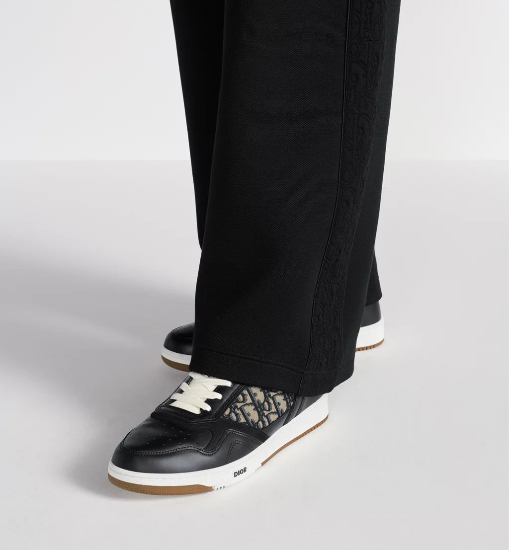 Dior B27 Uptown Low-Top Sneakers – Black Calfskin & Dior Oblique Jacquard