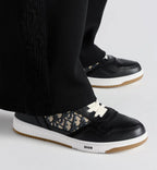 Dior B27 Uptown Low-Top Sneakers – Black Calfskin & Dior Oblique Jacquard