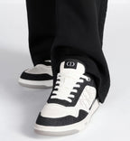 Dior B27 Uptown Low-Top Sneakers – White Calfskin, Black Denim & Dior Oblique Galaxy Leather