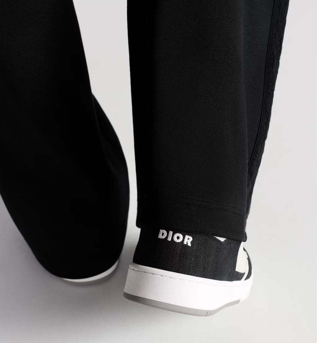 Dior B27 Uptown Low-Top Sneakers – White Calfskin, Black Denim & Dior Oblique Galaxy Leather