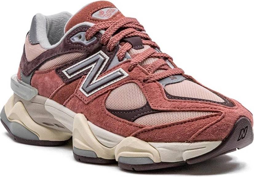 New Balance 9060 ‘Cherry Blossom Pack – Mineral Red / Truffle / Rain Cloud’ Trainers – Suede Mesh Sneakers with ABZORB & SBS Cushioning (U9060TRU)