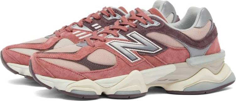 New Balance 9060 ‘Cherry Blossom Pack – Mineral Red / Truffle / Rain Cloud’ Trainers – Suede Mesh Sneakers with ABZORB & SBS Cushioning (U9060TRU)