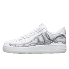 Shop the Nike Air Force 1 ’07 Skeleton QS featuring premium black leather, skeleton-inspired design, and classic Air Force 1 low-top silhouette.
