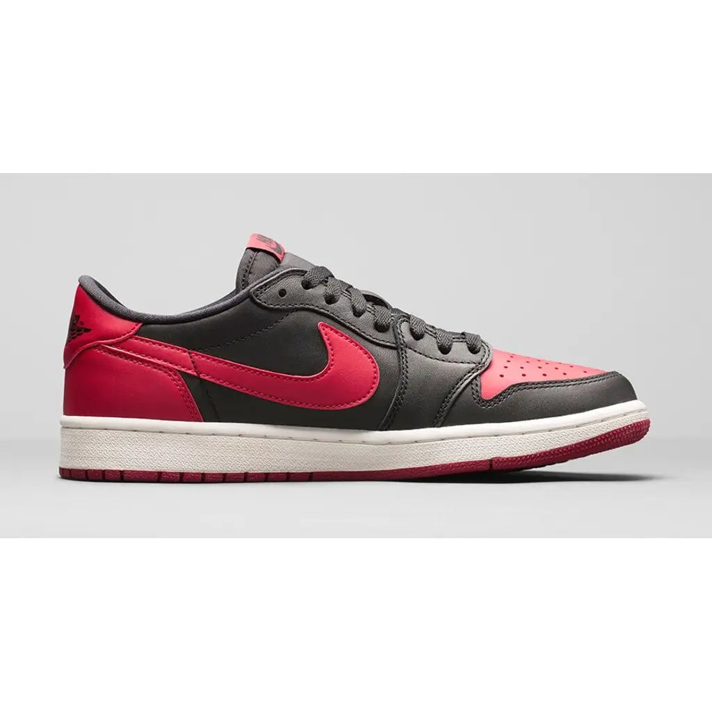 Nike Air Jordan 1 Low OG Bred Trainers – Black Red AJ1 Men’s Sneakers