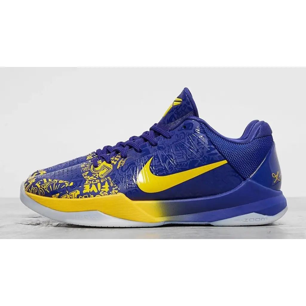 Nike Kobe 5 Protro 5 Rings Blue Yellow Trainers – Championship-Inspired Basketball Sneakers