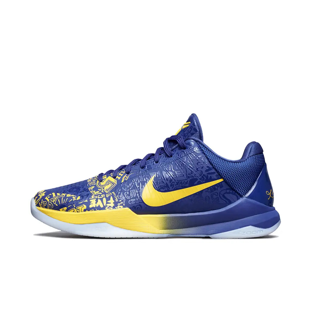 Nike Kobe 5 Protro 5 Rings Blue Yellow Trainers – Championship-Inspired Basketball Sneakers