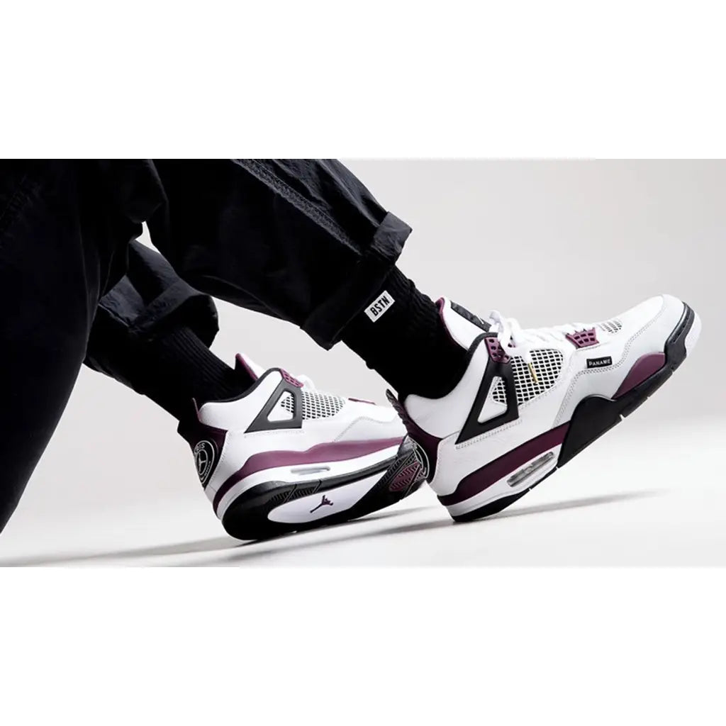 PSG x Air Jordan 4 White Neutral Grey Bordeaux – Premium Collaboration with Signature Style