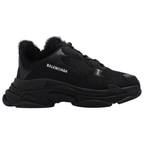 Balenciaga Triple S Sneaker 'Faux Fur - Black' | Luxury Designer Trainers UK