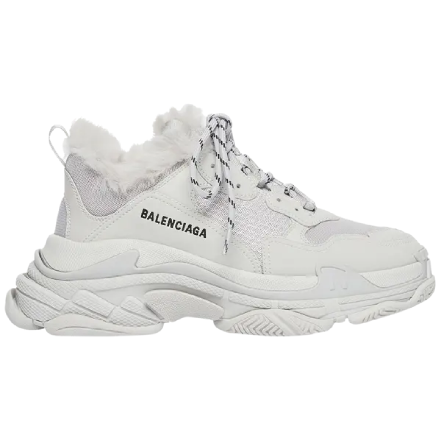 Balenciaga Triple S Sneaker 'Faux Fur - Grey' | Luxury Designer Trainers UK