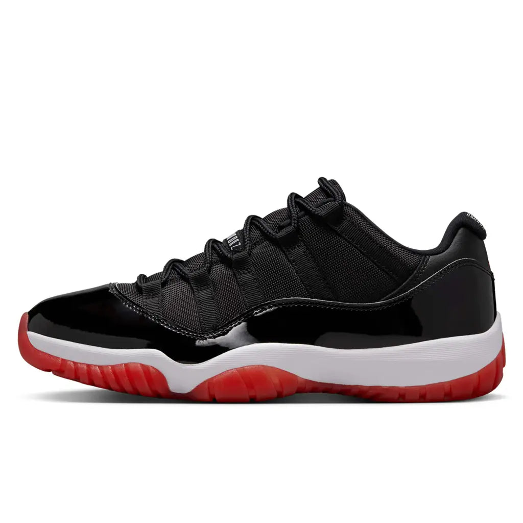 Air Jordan 11 Retro Low Bred – Iconic Black & Red Low-Top Design