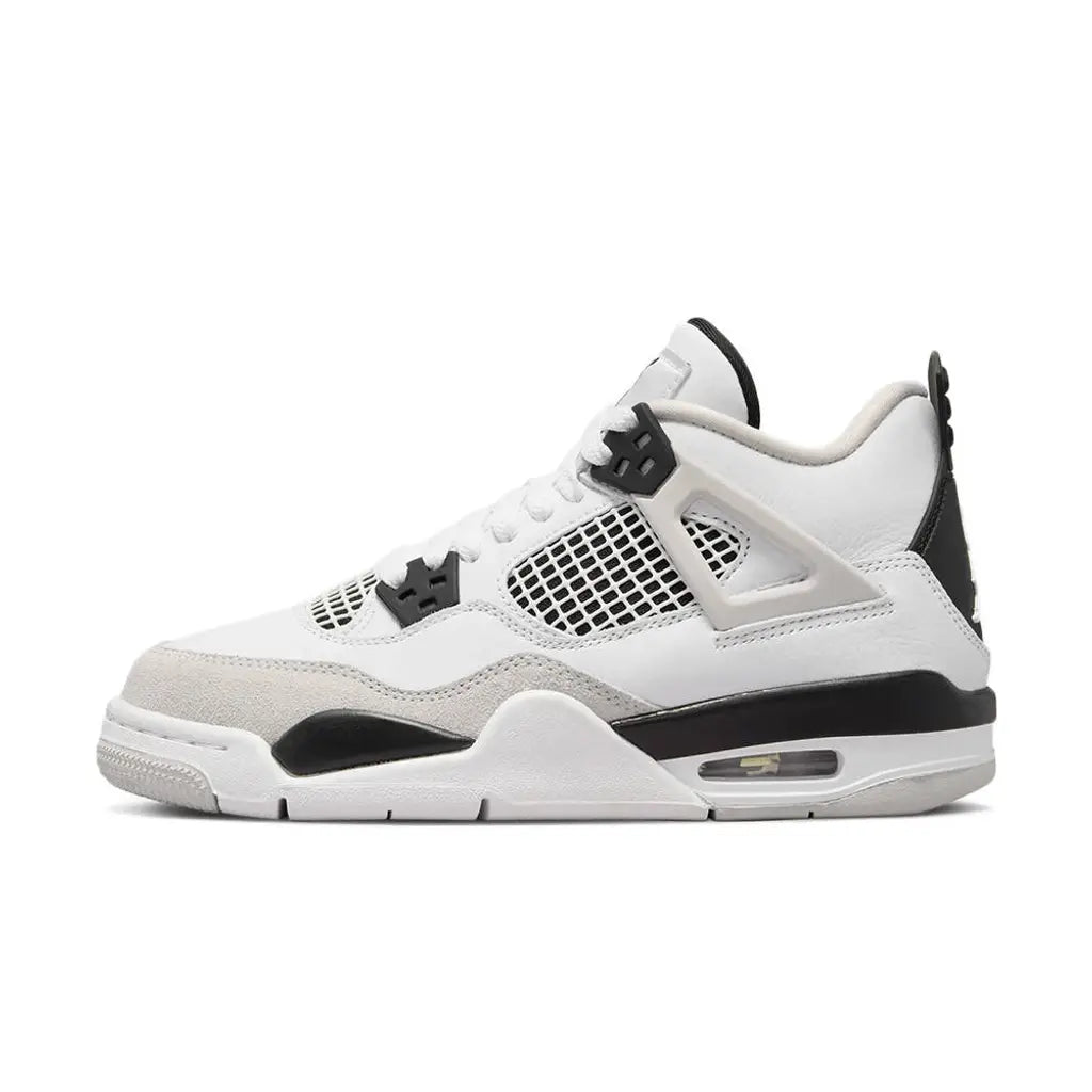 Air Jordan 4 Retro GS Military Black – Clean Black & White Classic in Smaller Sizing