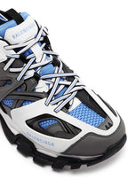 Balenciaga Track Panelled Mesh Sneakers Blue | Luxury Designer Trainers UK