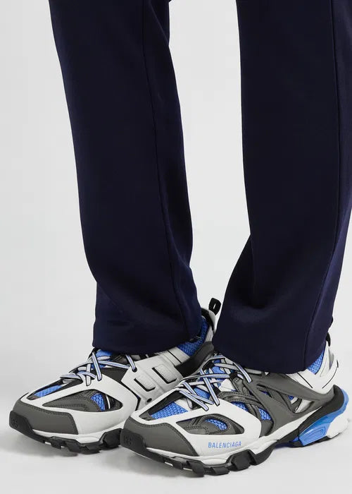 Balenciaga Track Panelled Mesh Sneakers Blue | Luxury Designer Trainers UK