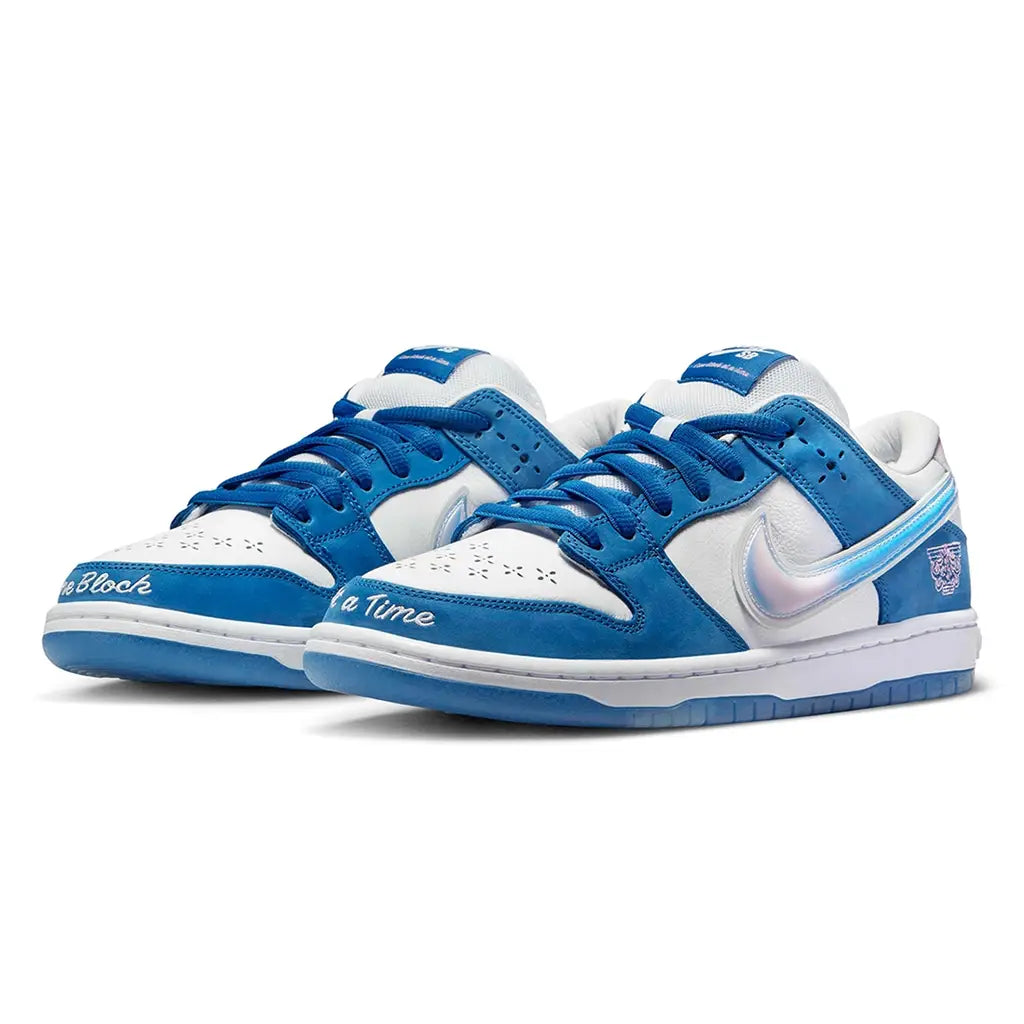 Born x Raised x Nike SB Dunk Low White Blue | Limited Edition SB Dunk | Streetwear Collab Sneakers