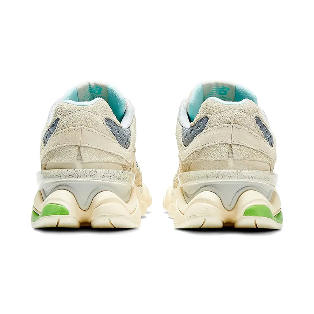 Bricks & Wood x New Balance 9060 ‘Cream Green’ Trainers – Premium Suede Mesh Sneakers with ABZORB Cushioning (U9060BW1)