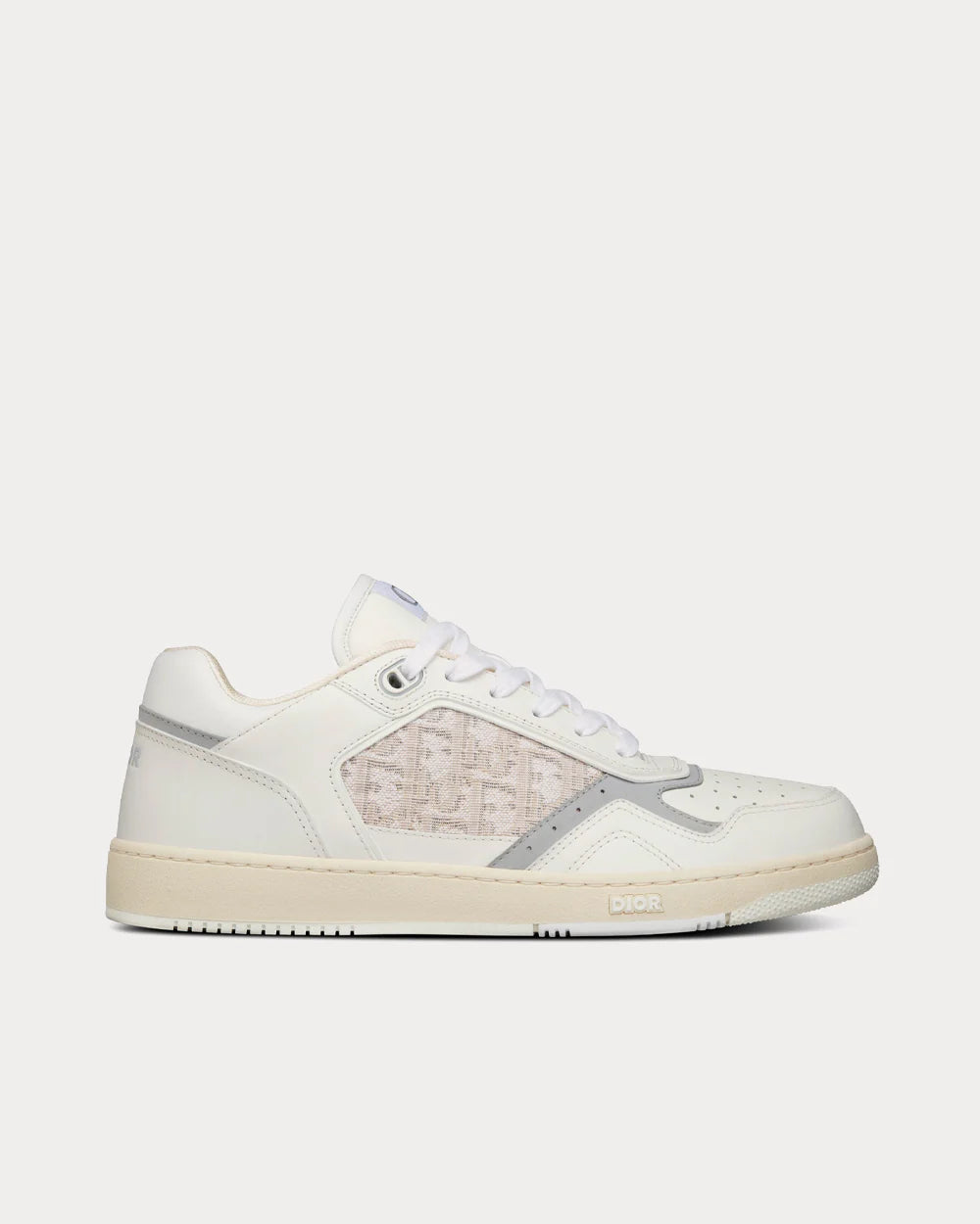 Dior B27 White Smooth Calfskin & Dior Oblique Jacquard Low-Top Sneakers
