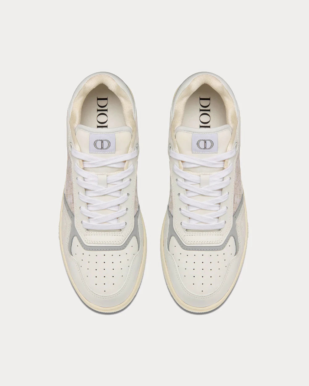 Dior B27 White Smooth Calfskin & Dior Oblique Jacquard Low-Top Sneakers