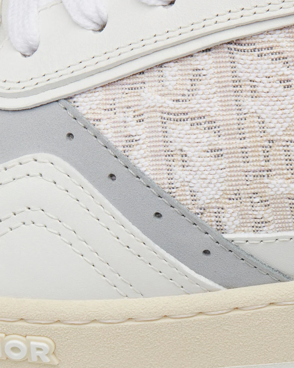 Dior B27 White Smooth Calfskin & Dior Oblique Jacquard Low-Top Sneakers