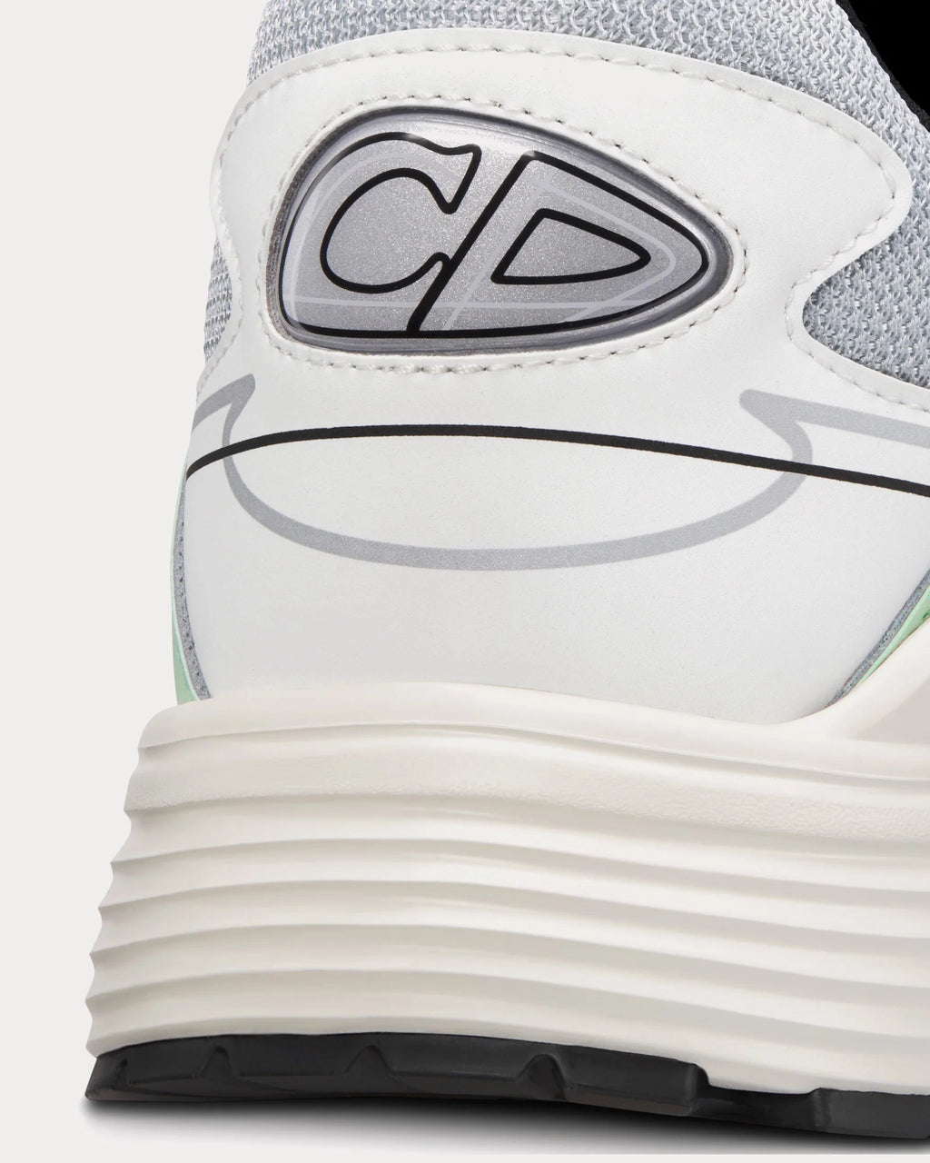 Dior B30 Mesh & Technical Fabric Grey/Light Green Low-Top Sneakers