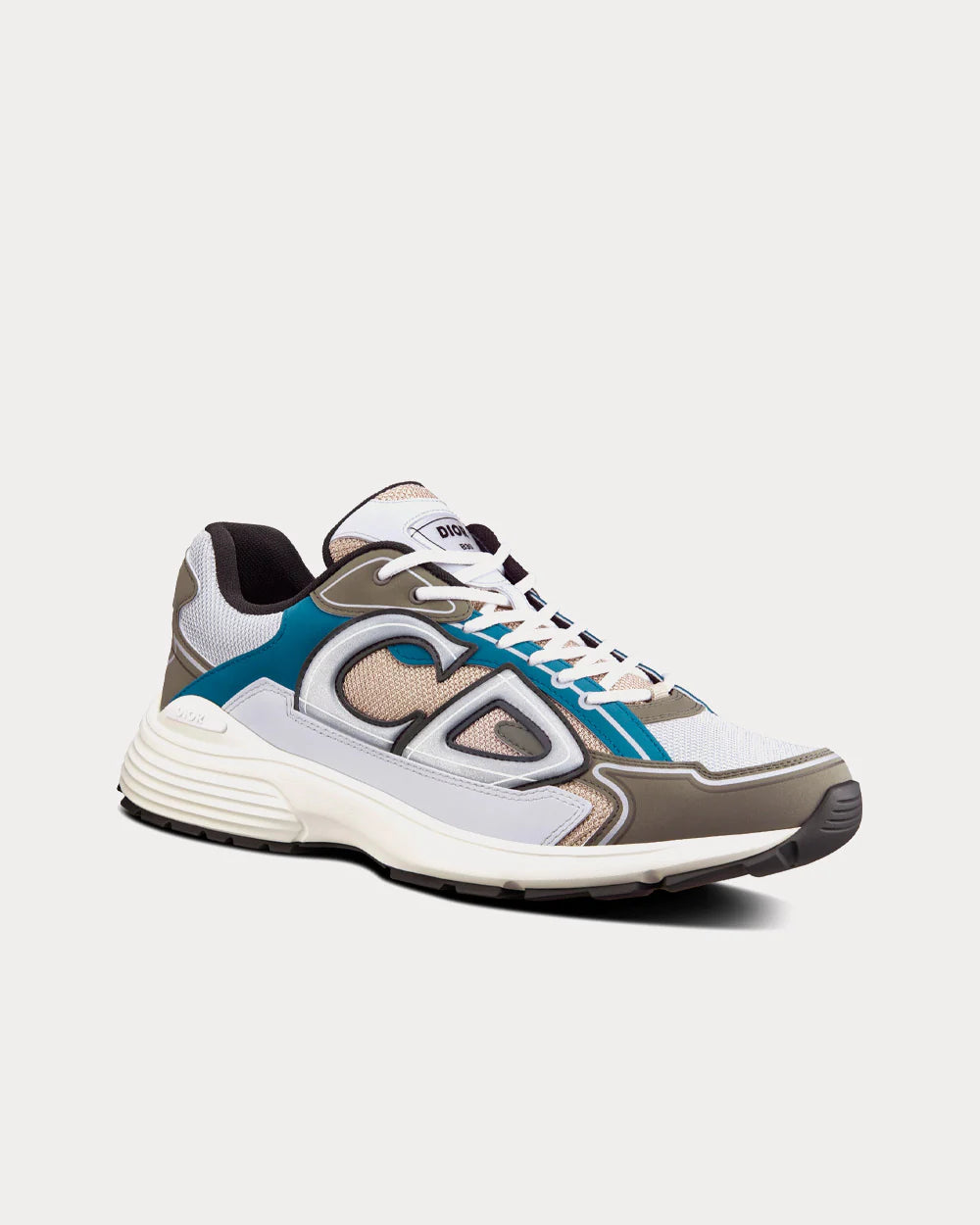 Dior B30 White & Beige Mesh with Blue & Olive Technical Fabric Sneakers