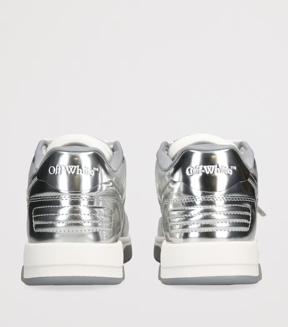 Off-White Leather Out of Office ‘Reflective Silver’ Sneakers – Luxury Streetwear Trainers