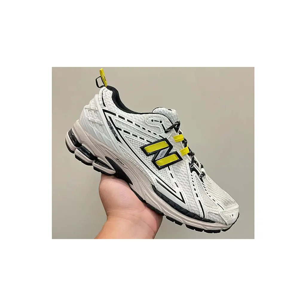 GANNI x New Balance 1906R ‘White Yellow’ Trainers – Mesh Running Sneakers with ABZORB Cushioning (M1906RGG)