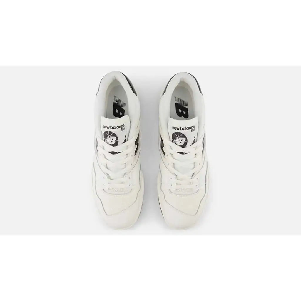 New Balance 550 ‘Sea Salt Black’ Trainers – Leather Retro Sneakers (BB550)