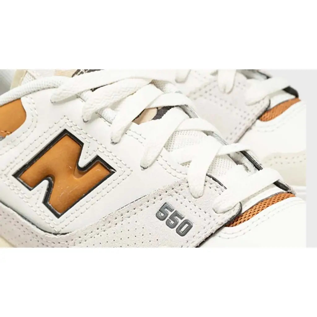 New Balance 550 ‘Sea Salt Orange’ Trainers – Leather Retro Sneakers