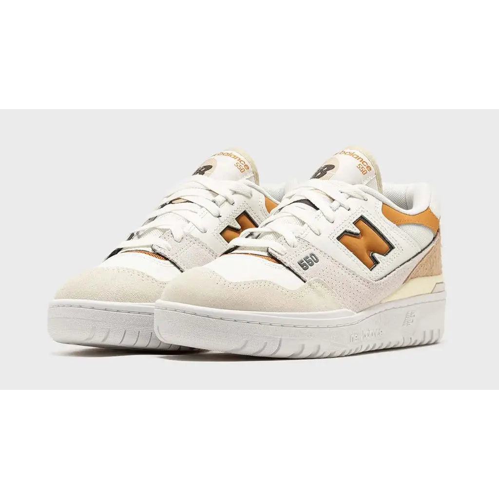 New Balance 550 ‘Sea Salt Orange’ Trainers – Leather Retro Sneakers