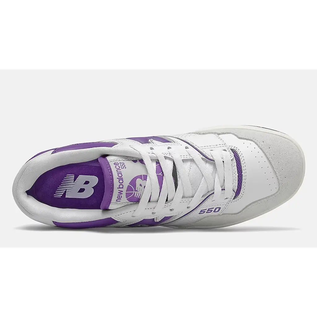 New Balance 550 ‘White Light Purple’ Trainers – Leather Retro Sneakers
