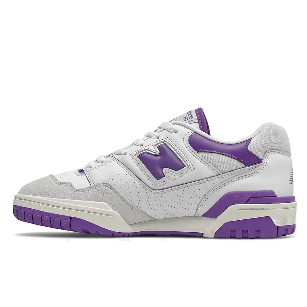 New Balance 550 ‘White Light Purple’ Trainers – Leather Retro Sneakers