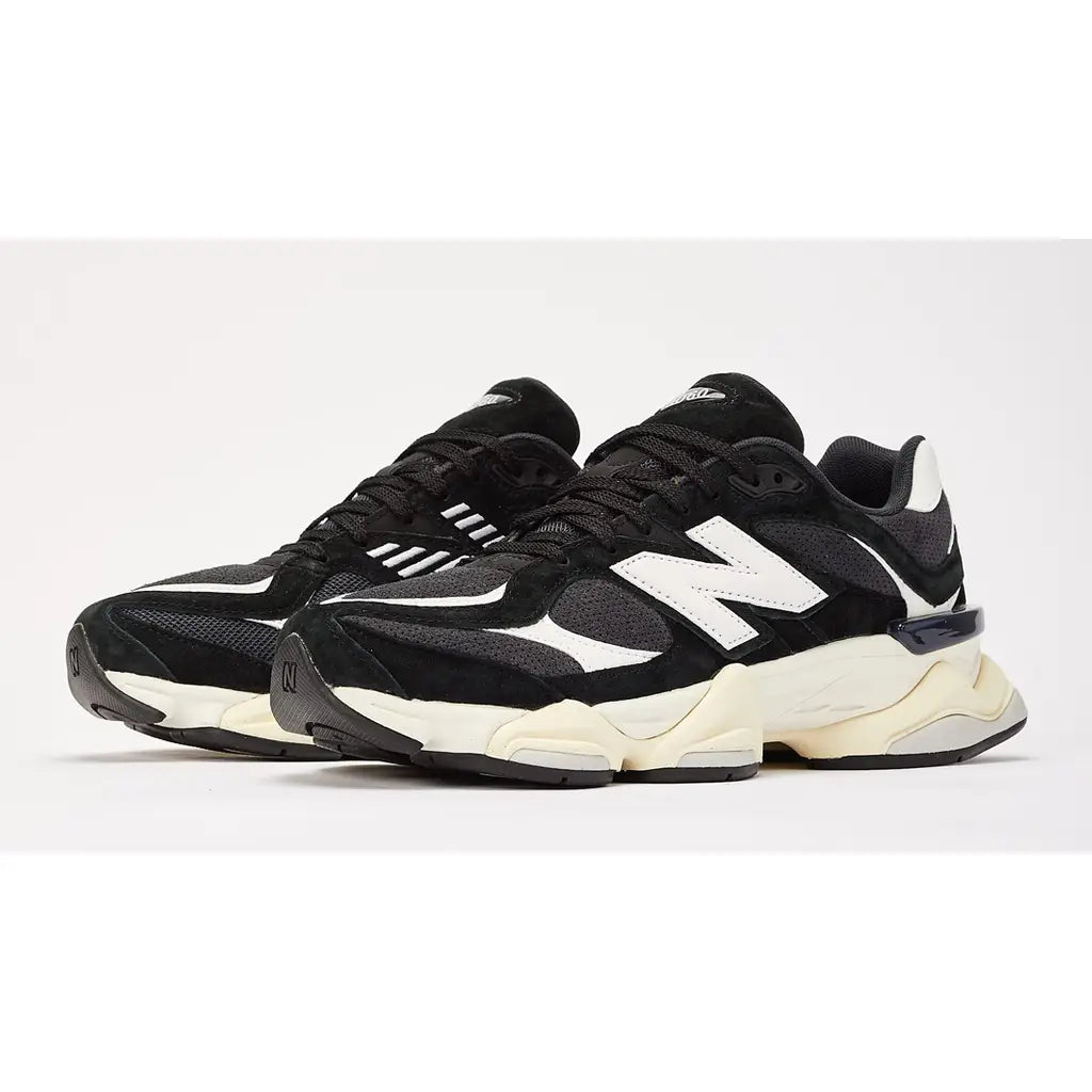 New Balance 9060 ‘Black White’ Trainers – Chunky Mesh & Suede Sneakers with ABZORB & SBS Cushioning
