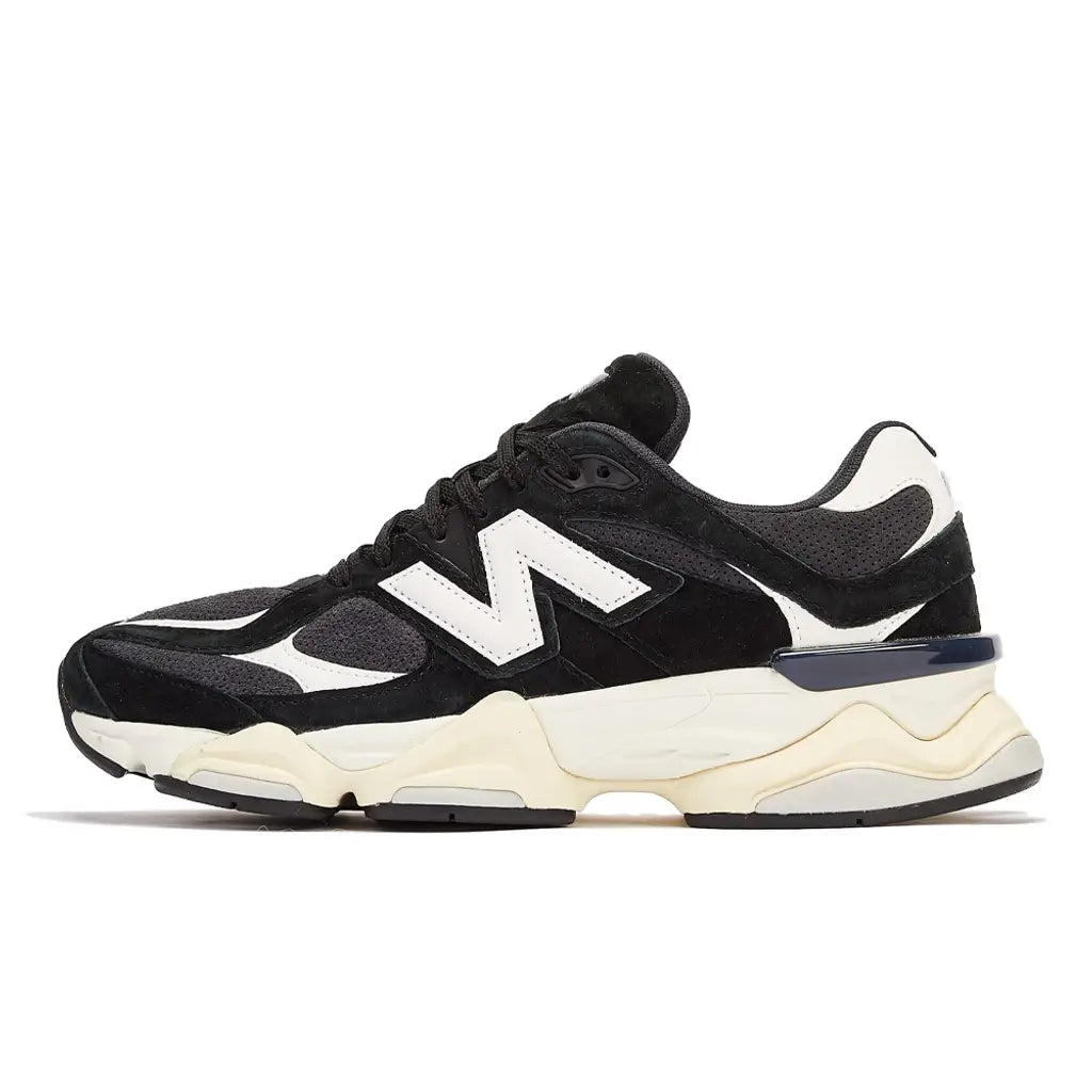 New Balance 9060 ‘Black White’ Trainers – Chunky Mesh & Suede Sneakers with ABZORB & SBS Cushioning