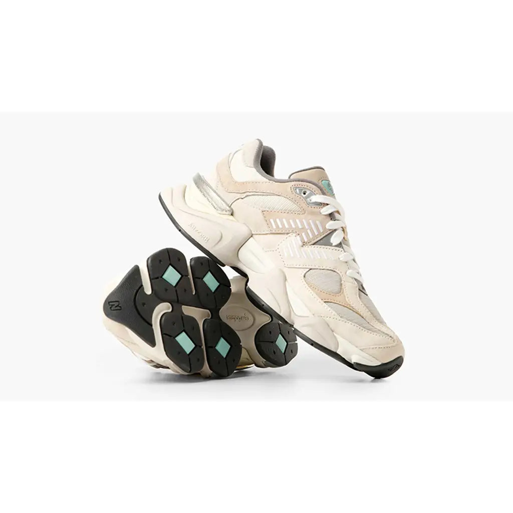 New Balance 9060 ‘Sea Salt Surf’ Trainers – Chunky Mesh & Suede Sneakers with ABZORB & SBS Cushioning