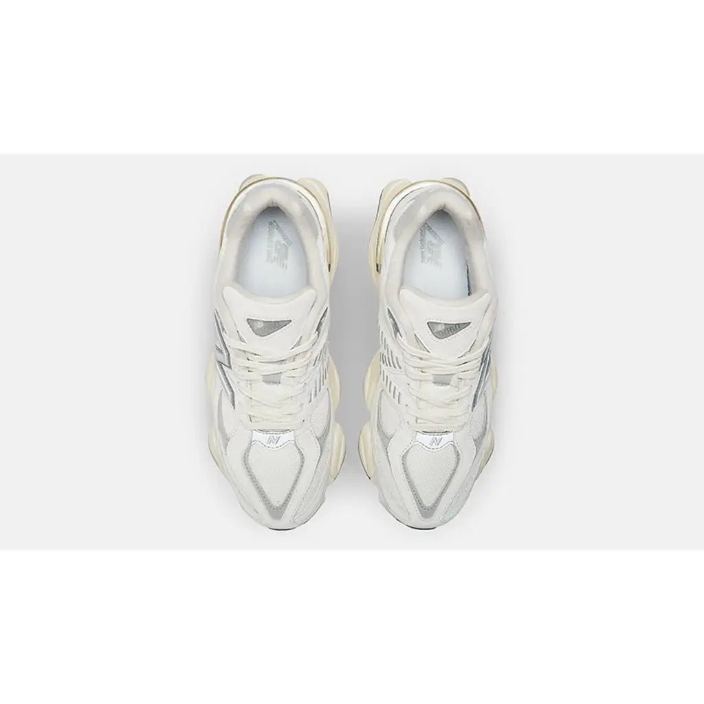 New Balance 9060 ‘White Grey’ Trainers – Chunky Mesh & Suede Sneakers with ABZORB & SBS Cushioning