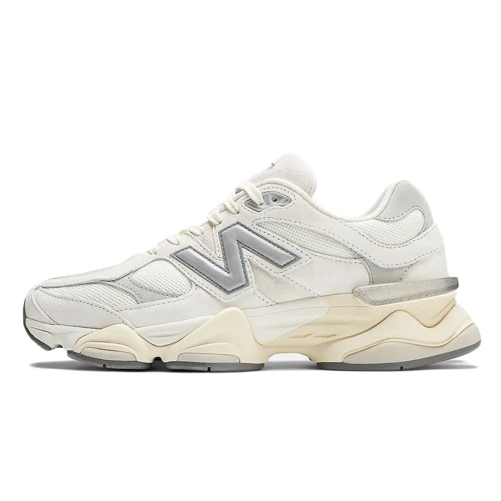 New Balance 9060 ‘White Grey’ Trainers – Chunky Mesh & Suede Sneakers with ABZORB & SBS Cushioning