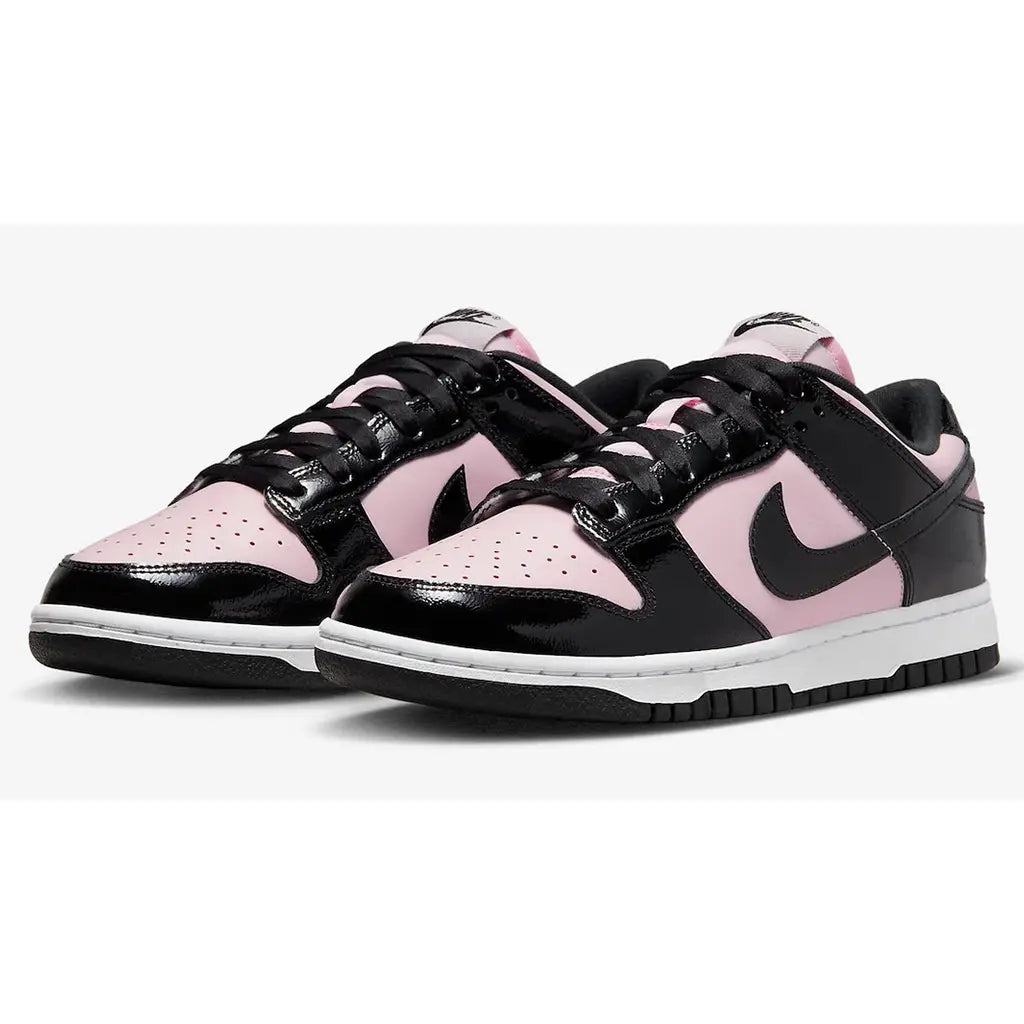 Nike Dunk Low Pink Black Patent | Glossy Two-Tone Dunk | Retro Streetwear Sneakers