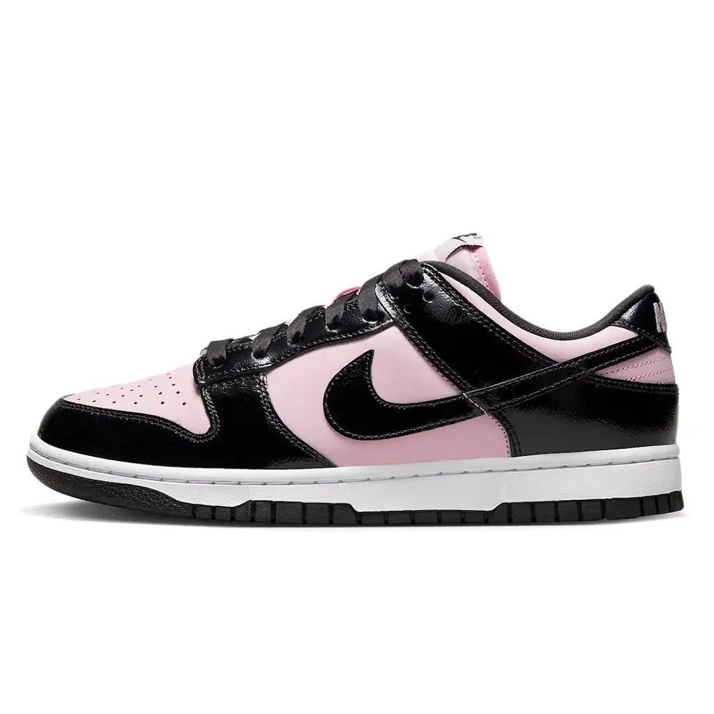 Nike Dunk Low Pink Black Patent | Glossy Two-Tone Dunk | Retro Streetwear Sneakers